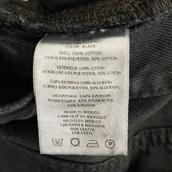 Re/Done 70s Stove Pipe High Rise Straight Leg Rigid Button Fly Jeans Black 26 - Picture 9 of 12